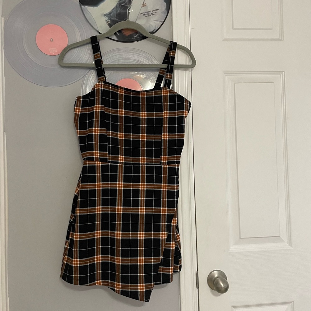 Rue21 Black and Orange Plaid Dress